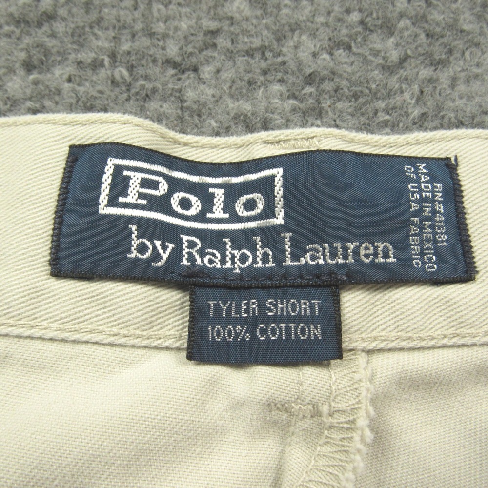 Polo Ralph Lauren Tyler Short Mens 38x9 Ivory Cream Pleated Chino Cotton Preppy - Picture 3 of 11